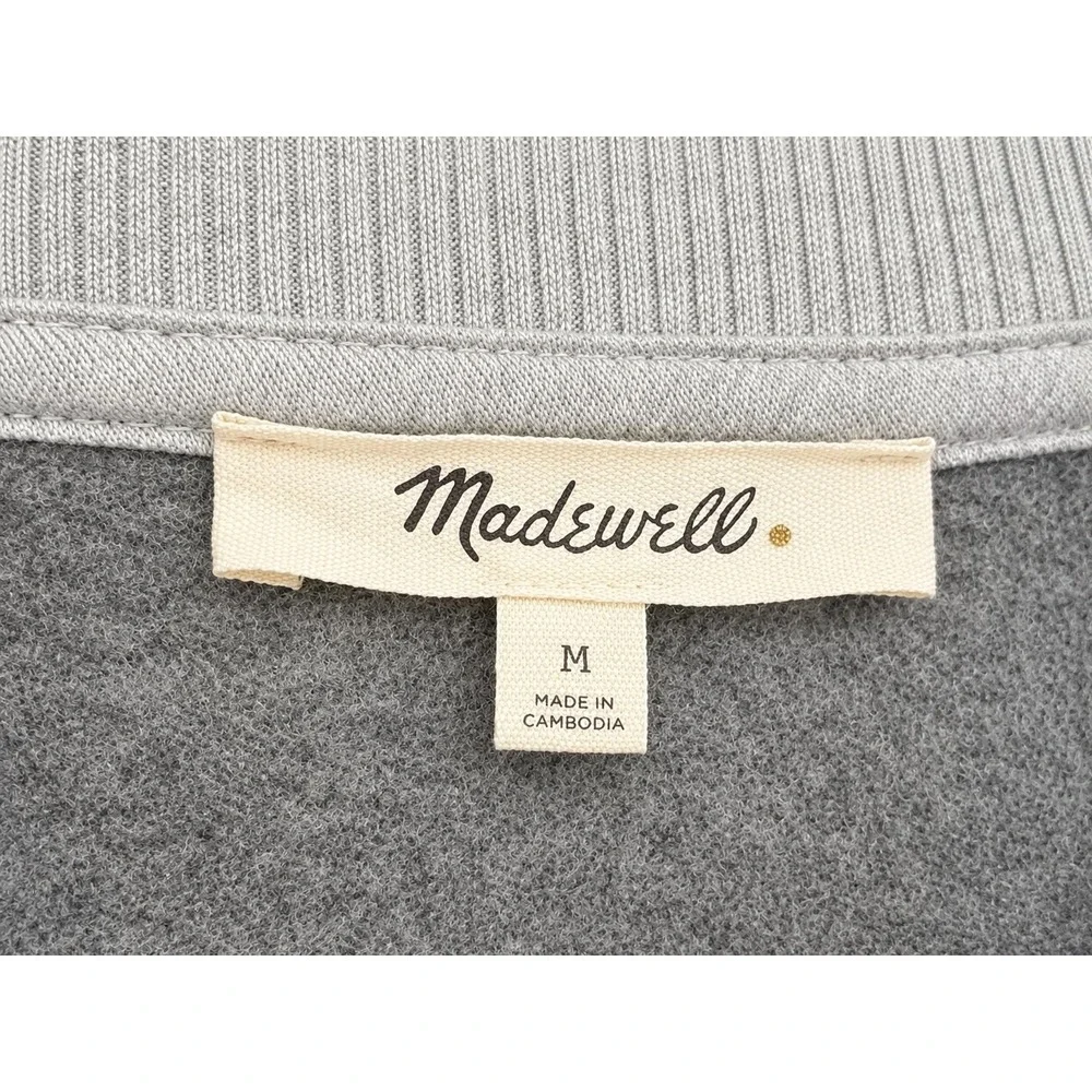 Madewell Wool-Blend Varsity Jacket Womens Medium Grey Excellent CK489 Bomber